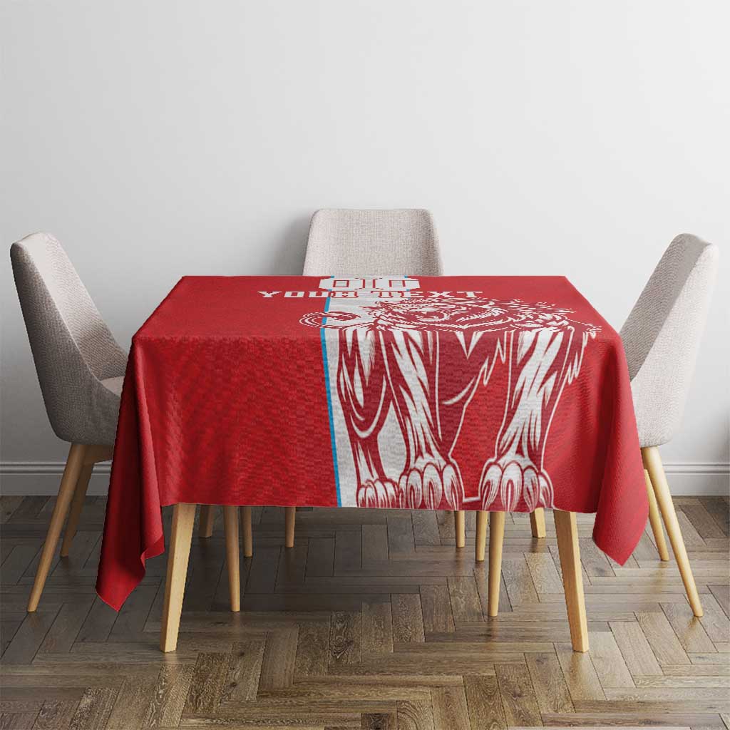 Custom Luxembourg Football Tablecloth Les Lions Rouges - Wonder Print Shop