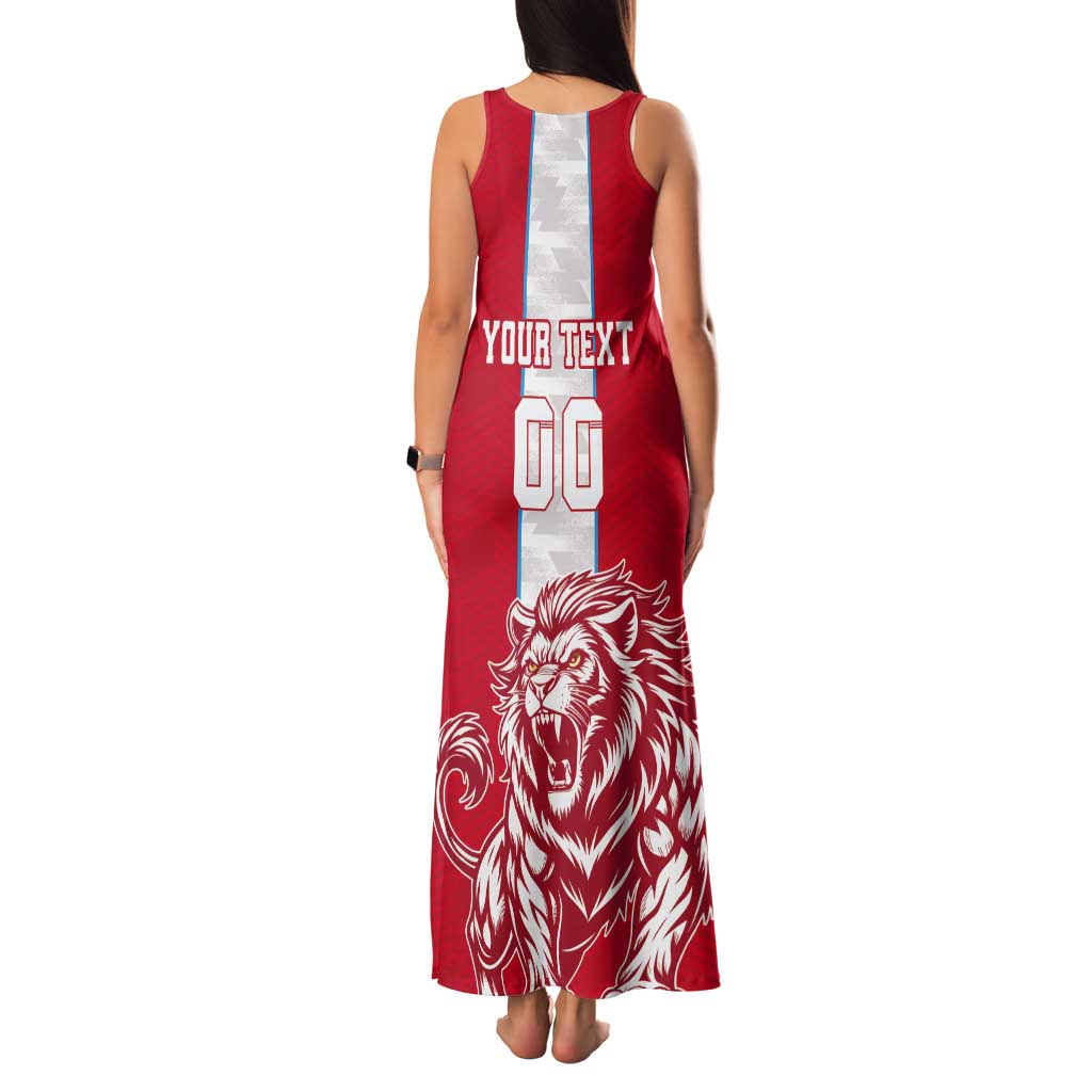 Custom Luxembourg Football Tank Maxi Dress Les Lions Rouges - Wonder Print Shop