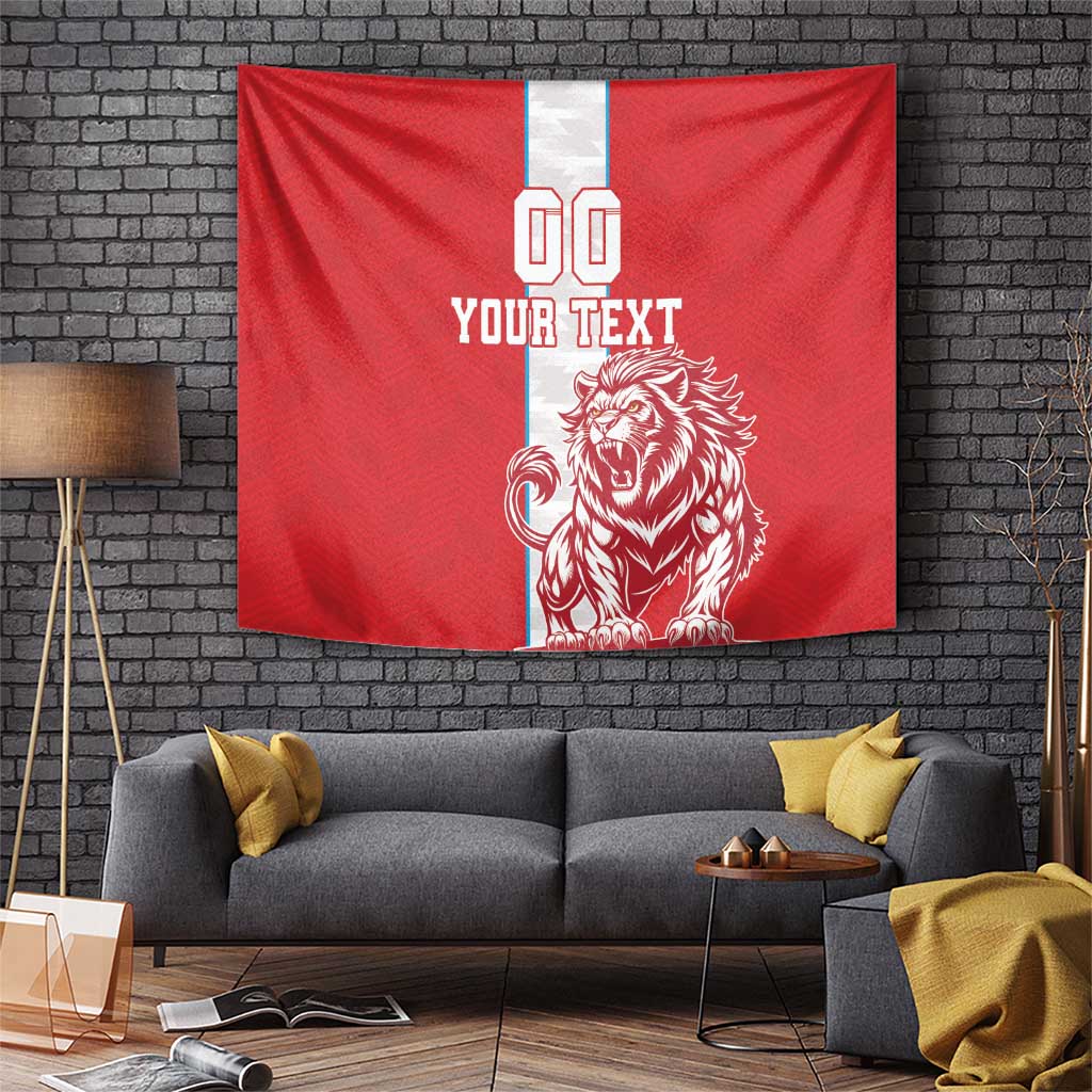 Custom Luxembourg Football Tapestry Les Lions Rouges - Wonder Print Shop