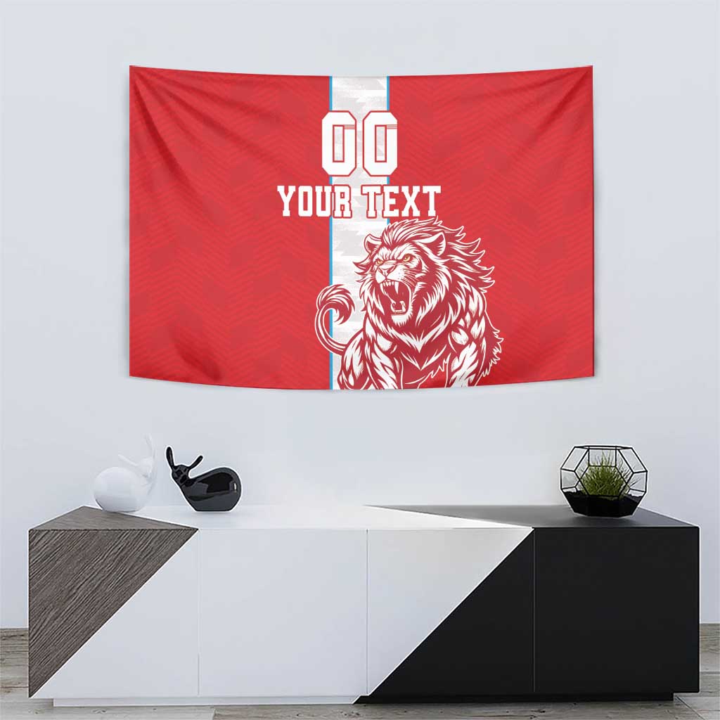 Custom Luxembourg Football Tapestry Les Lions Rouges - Wonder Print Shop