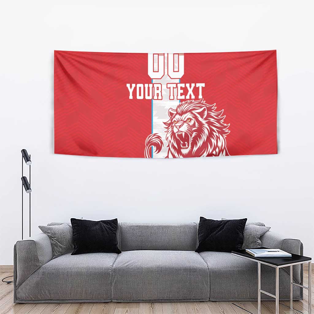 Custom Luxembourg Football Tapestry Les Lions Rouges - Wonder Print Shop