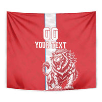 Custom Luxembourg Football Tapestry Les Lions Rouges - Wonder Print Shop