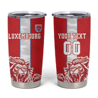 Custom Luxembourg Football Tumbler Cup Les Lions Rouges - Wonder Print Shop