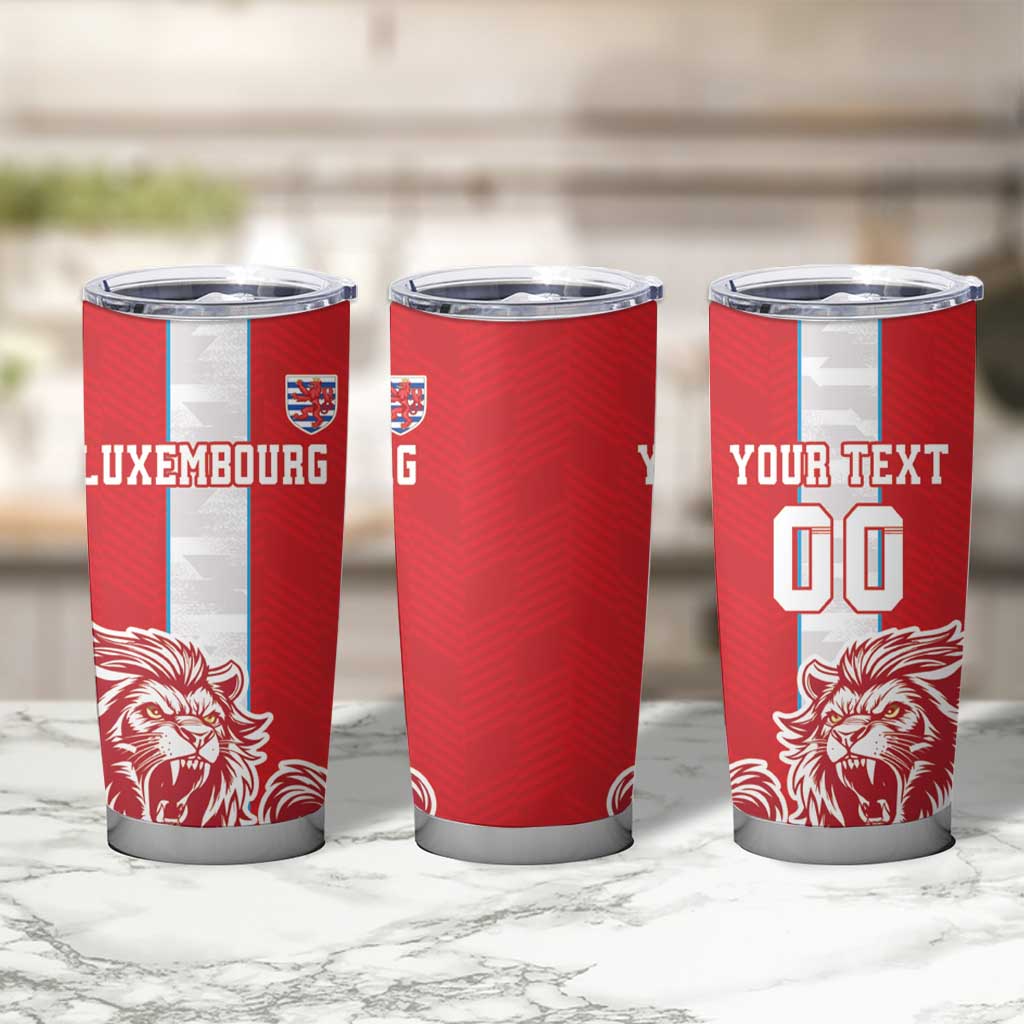 Custom Luxembourg Football Tumbler Cup Les Lions Rouges - Wonder Print Shop
