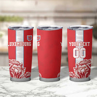 Custom Luxembourg Football Tumbler Cup Les Lions Rouges - Wonder Print Shop