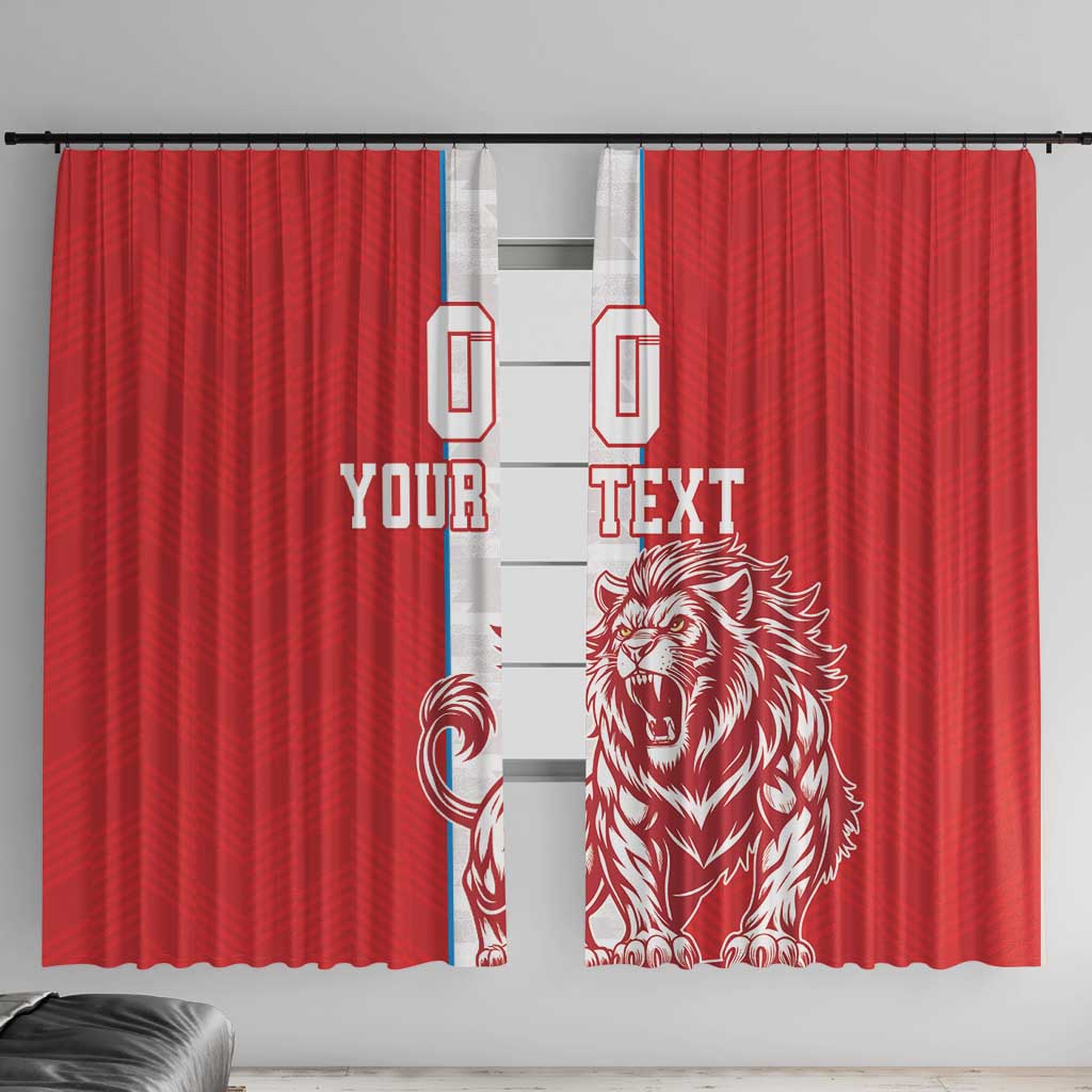 Custom Luxembourg Football Window Curtain Les Lions Rouges - Wonder Print Shop