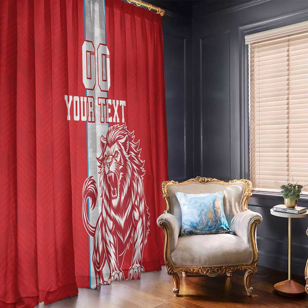 Custom Luxembourg Football Window Curtain Les Lions Rouges - Wonder Print Shop