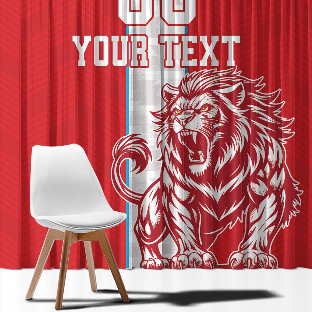 Custom Luxembourg Football Window Curtain Les Lions Rouges - Wonder Print Shop
