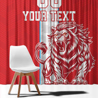 Custom Luxembourg Football Window Curtain Les Lions Rouges - Wonder Print Shop