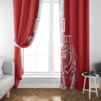 Custom Luxembourg Football Window Curtain Les Lions Rouges - Wonder Print Shop