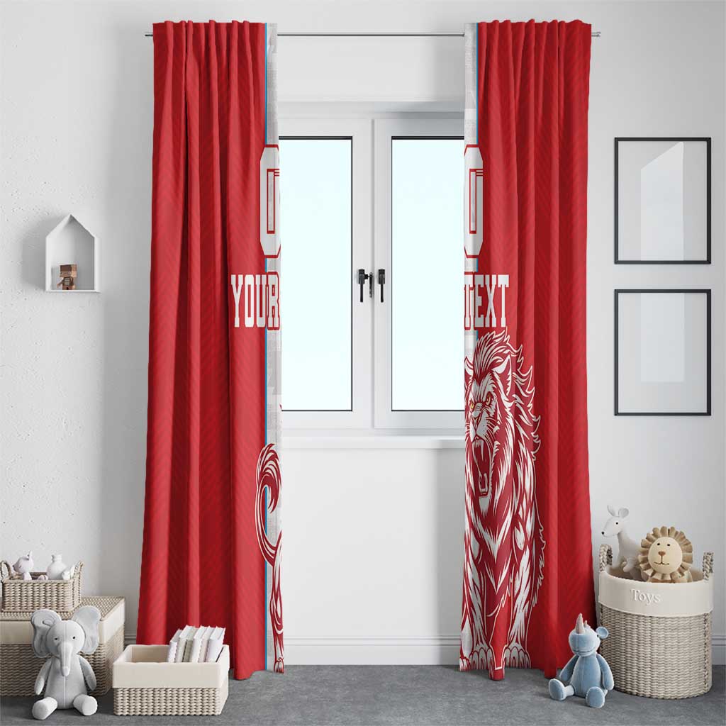 Custom Luxembourg Football Window Curtain Les Lions Rouges - Wonder Print Shop