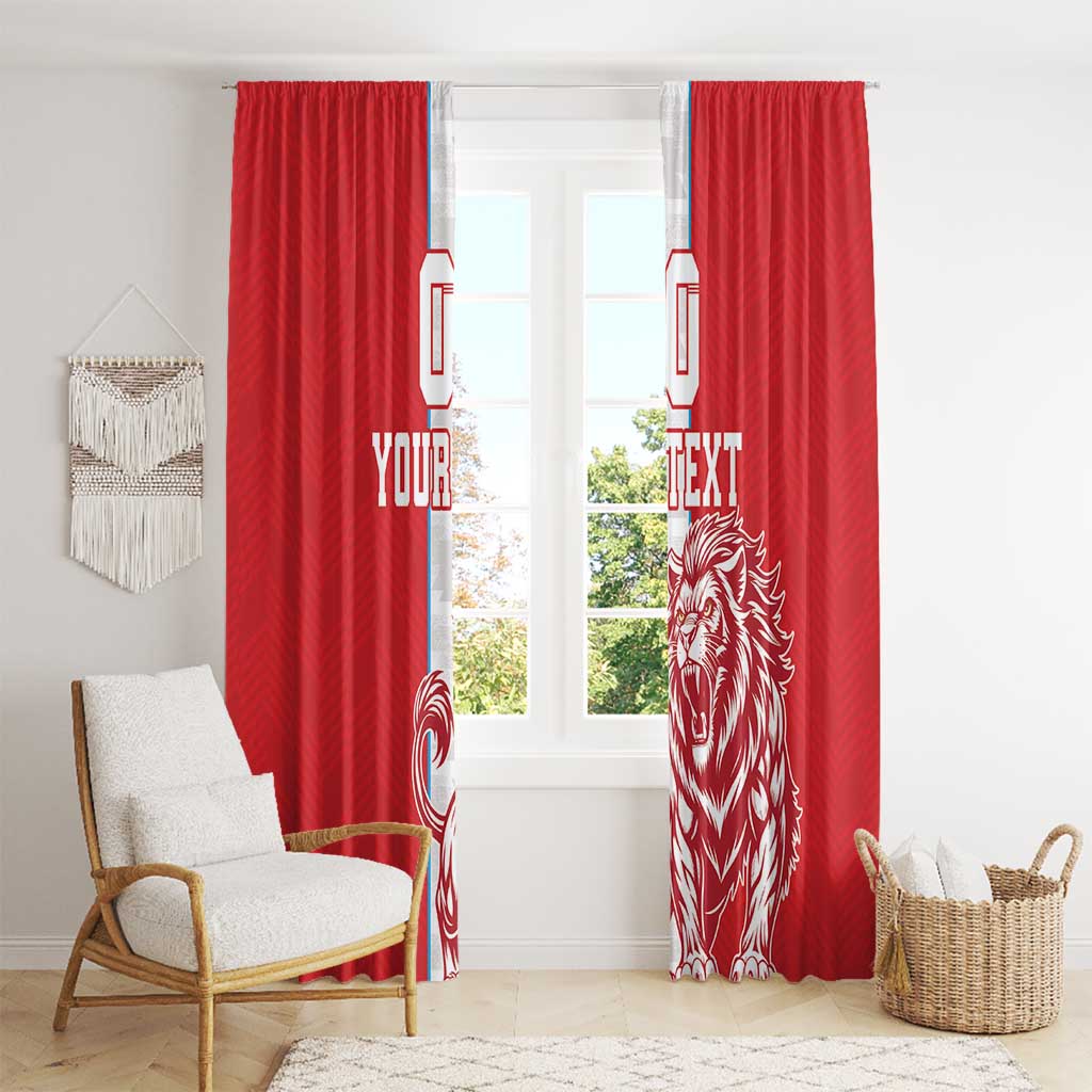 Custom Luxembourg Football Window Curtain Les Lions Rouges - Wonder Print Shop