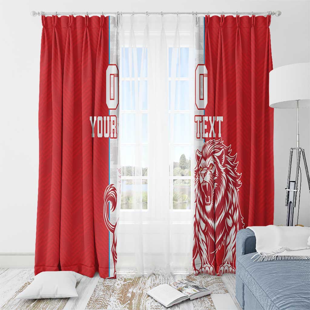 Custom Luxembourg Football Window Curtain Les Lions Rouges - Wonder Print Shop