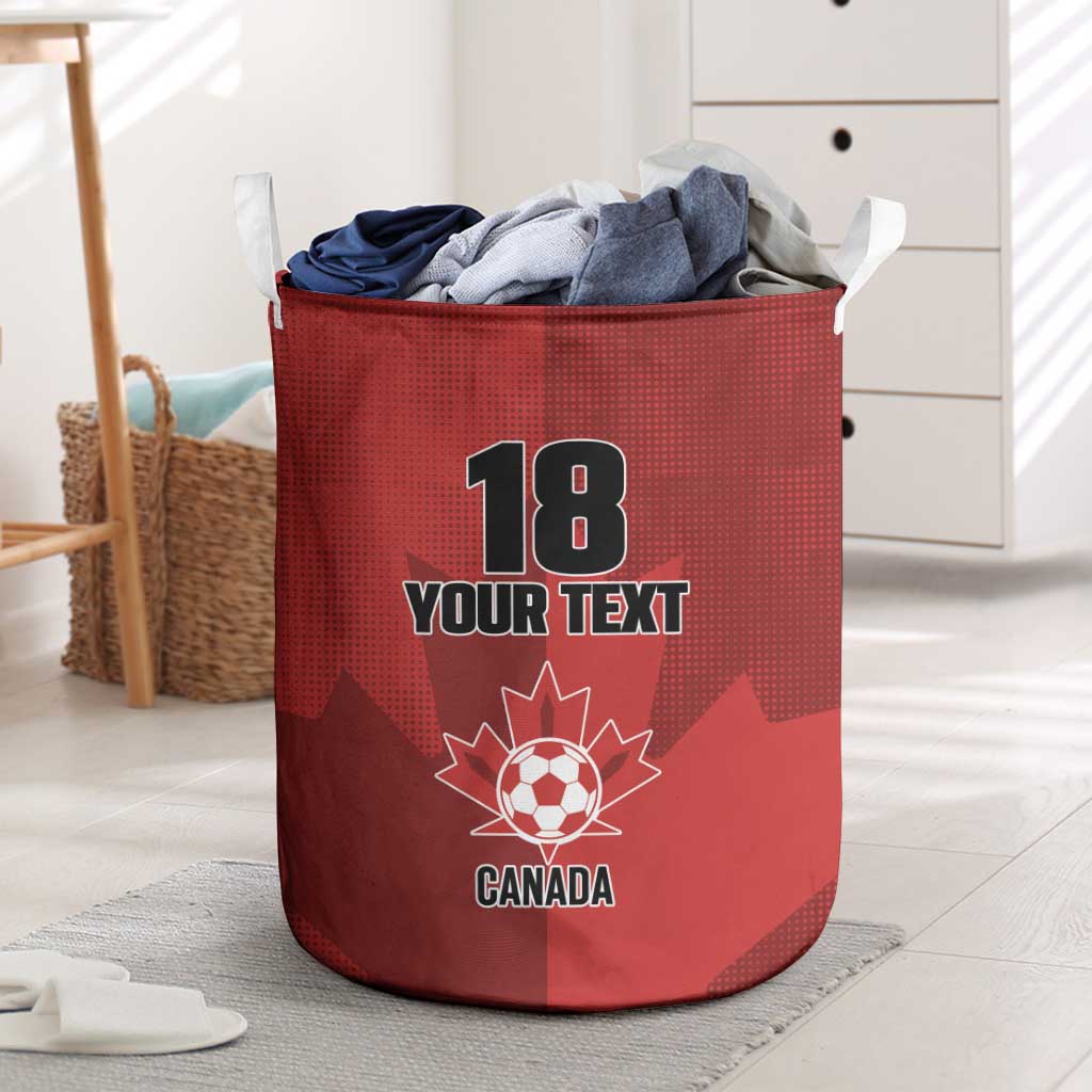 Canada Soccer Maple Leaf Custom Laundry Basket Sporty Style - Wonder Print Shop