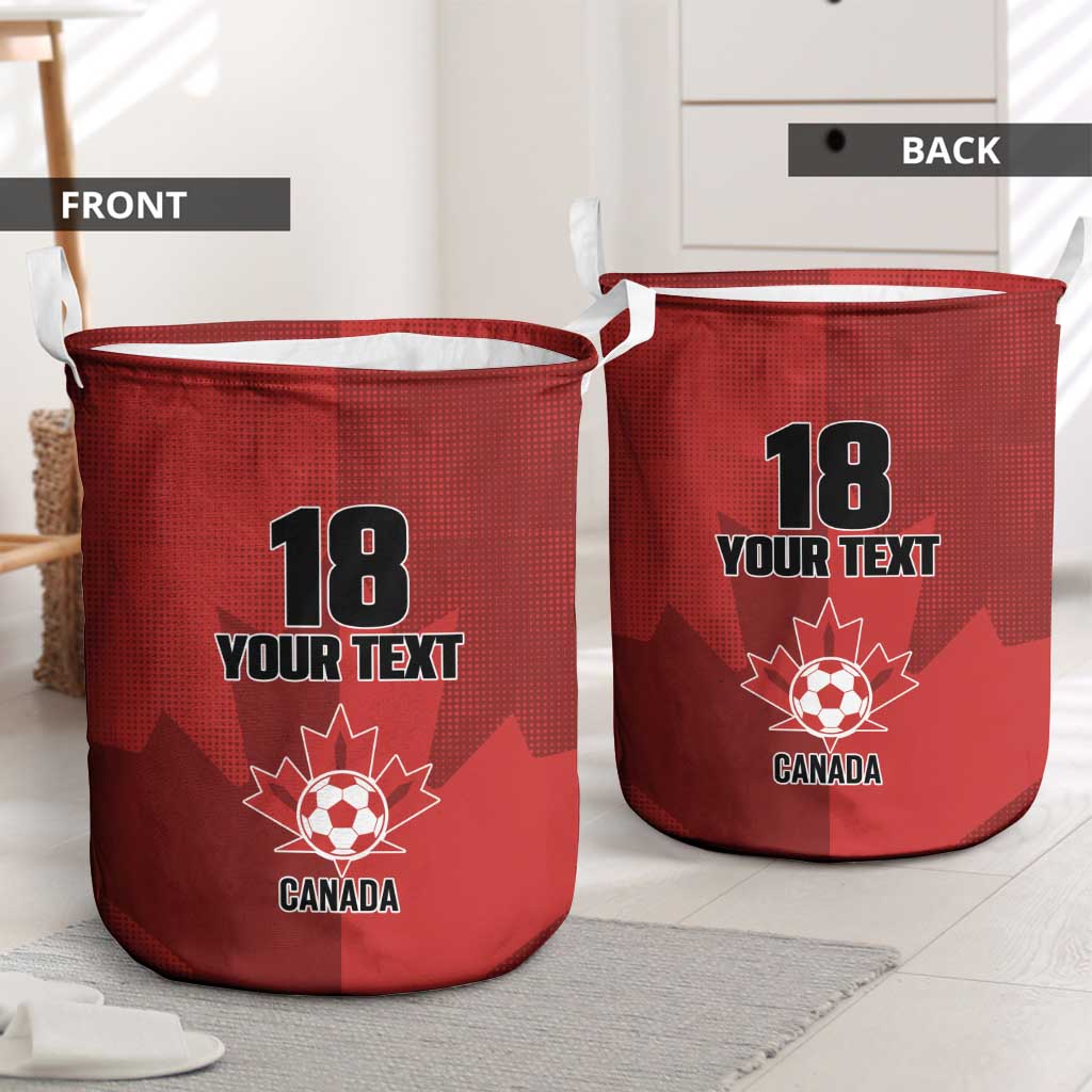 Canada Soccer Maple Leaf Custom Laundry Basket Sporty Style - Wonder Print Shop