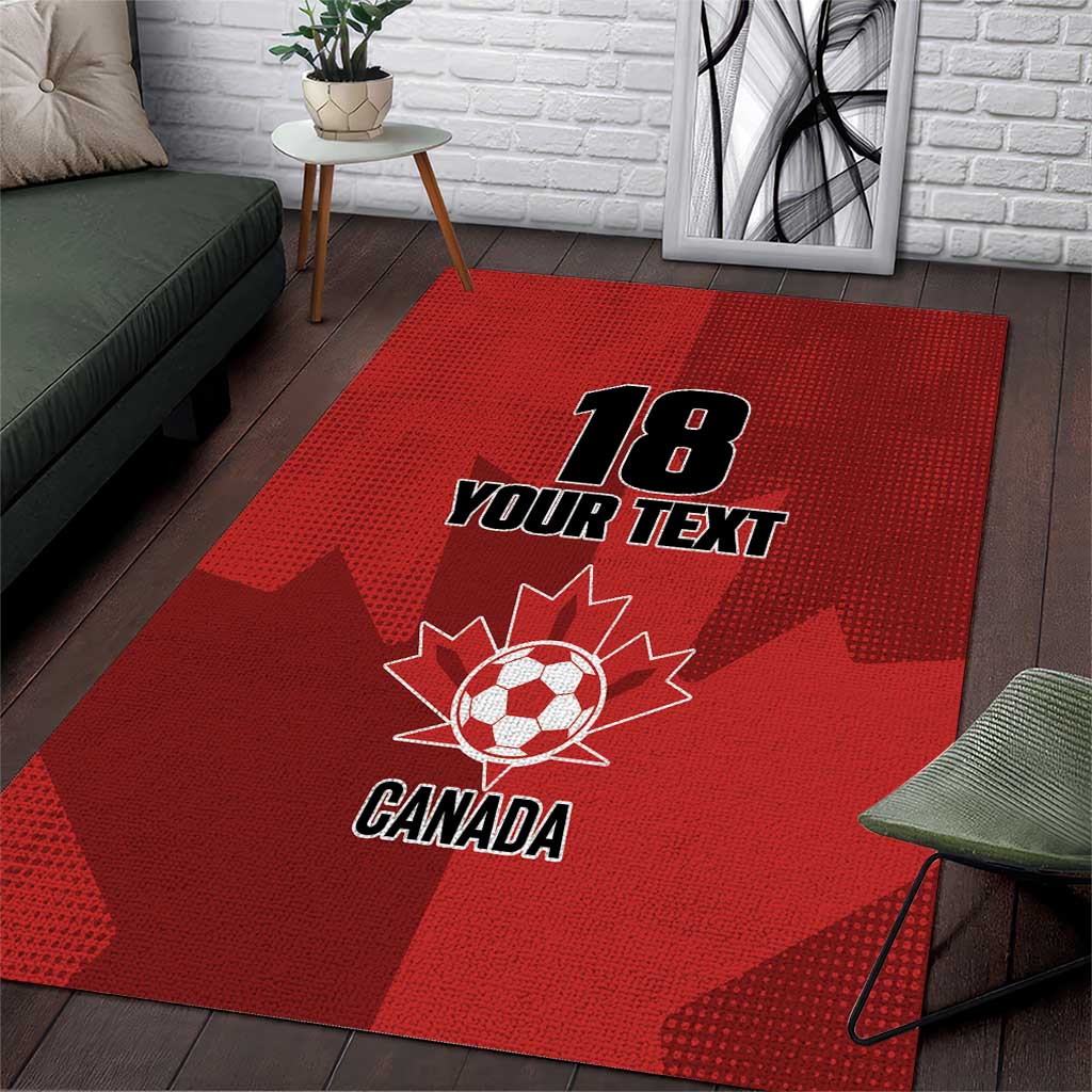Canada Soccer Maple Leaf Custom Area Rug Sporty Style - Wonder Print Shop