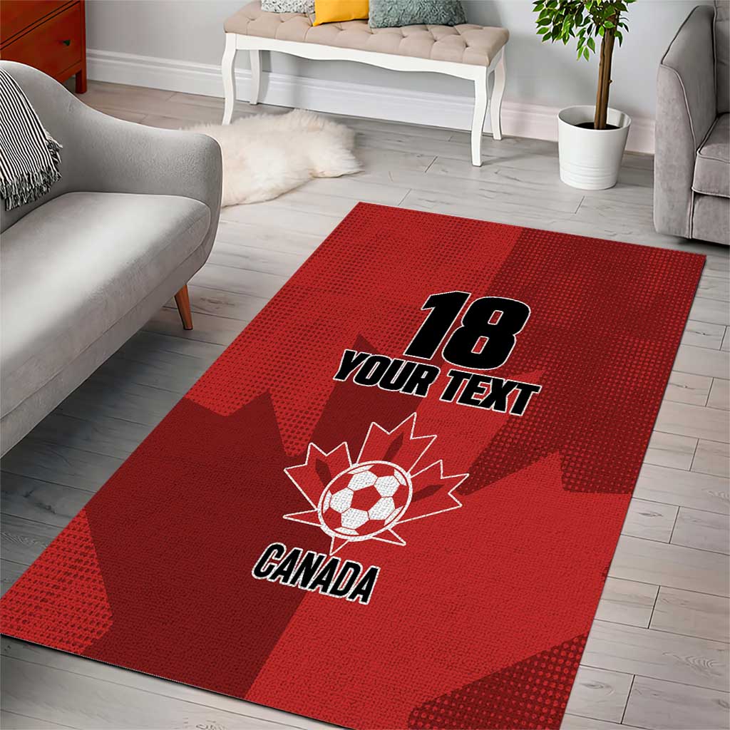 Canada Soccer Maple Leaf Custom Area Rug Sporty Style - Wonder Print Shop