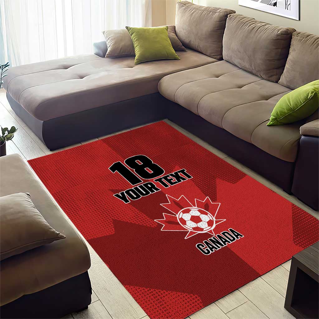 Canada Soccer Maple Leaf Custom Area Rug Sporty Style - Wonder Print Shop