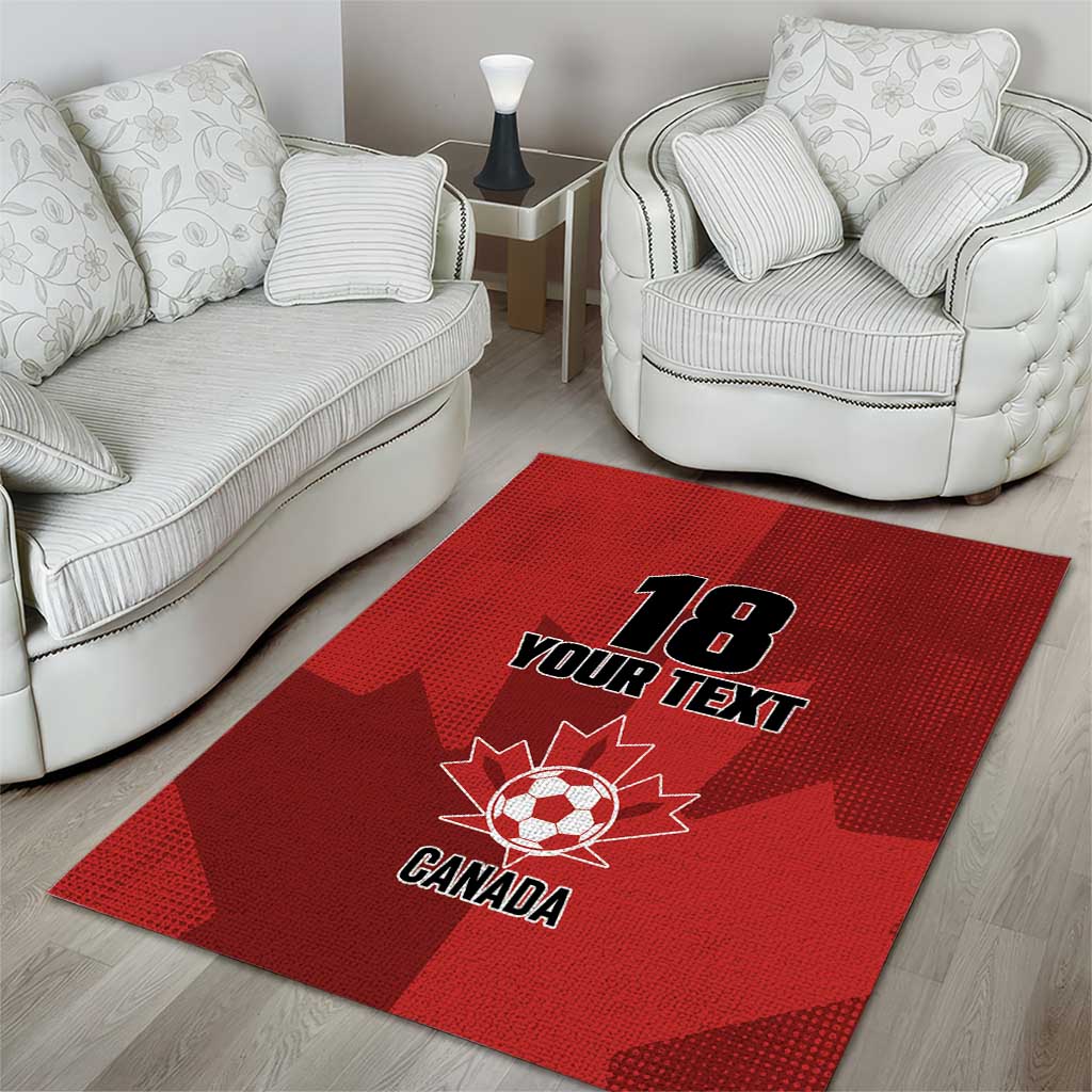 Canada Soccer Maple Leaf Custom Area Rug Sporty Style - Wonder Print Shop
