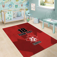 Canada Soccer Maple Leaf Custom Area Rug Sporty Style - Wonder Print Shop