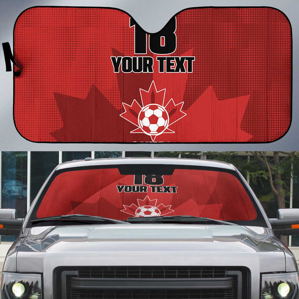 Canada Soccer Maple Leaf Custom Auto Sun Shade Sporty Style - Wonder Print Shop