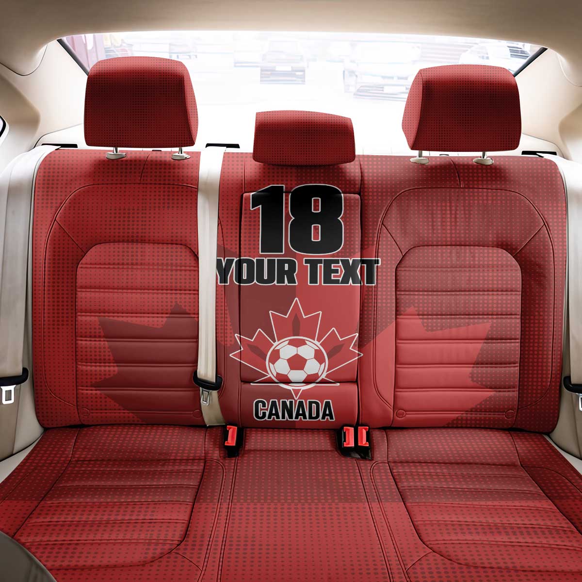 Canada Soccer Maple Leaf Custom Back Car Seat Cover Sporty Style - Wonder Print Shop