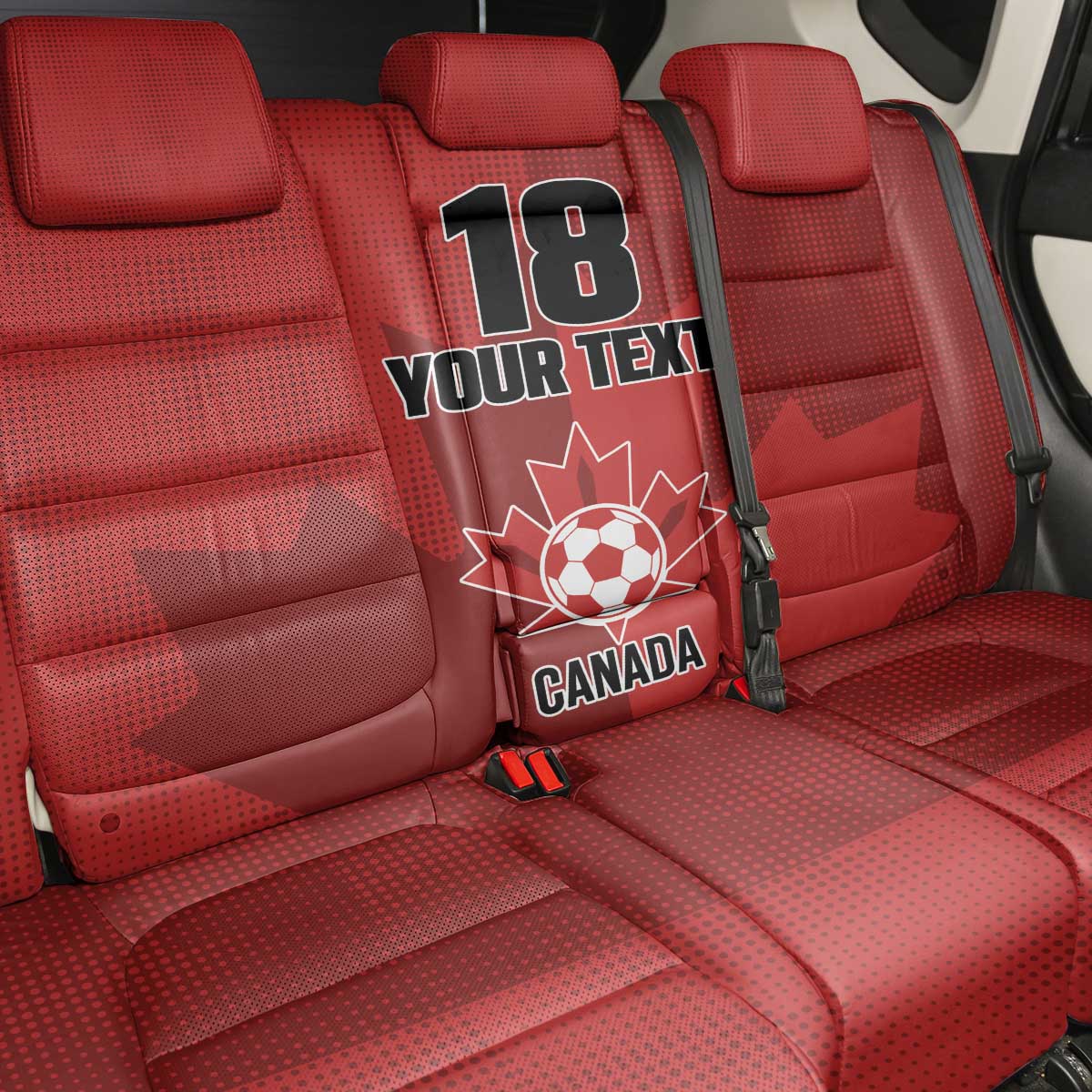 Canada Soccer Maple Leaf Custom Back Car Seat Cover Sporty Style - Wonder Print Shop