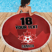 Canada Soccer Maple Leaf Custom Beach Blanket Sporty Style - Wonder Print Shop