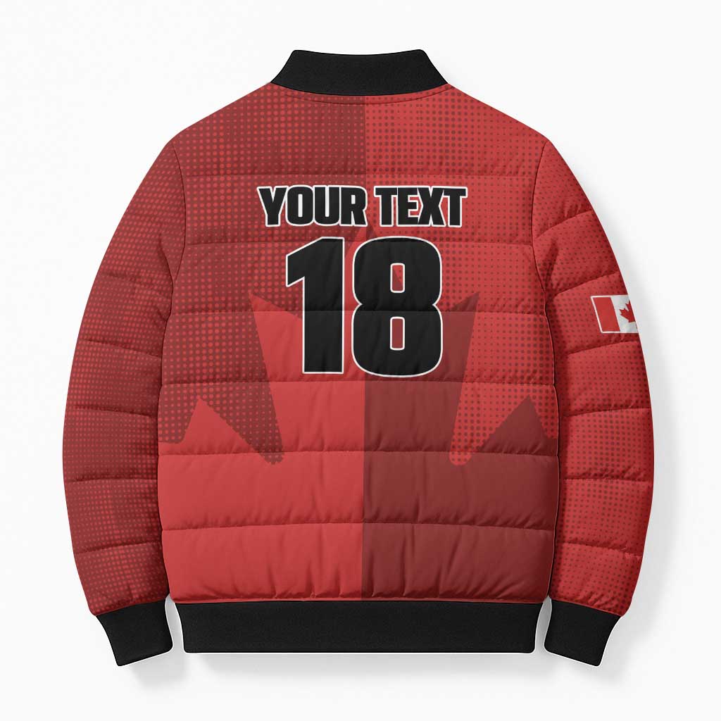 Canada Soccer Maple Leaf Custom Bomber Puffer Jacket Sporty Style - Wonder Print Shop