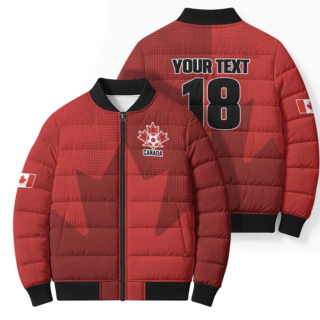 Canada Soccer Maple Leaf Custom Bomber Puffer Jacket Sporty Style - Wonder Print Shop