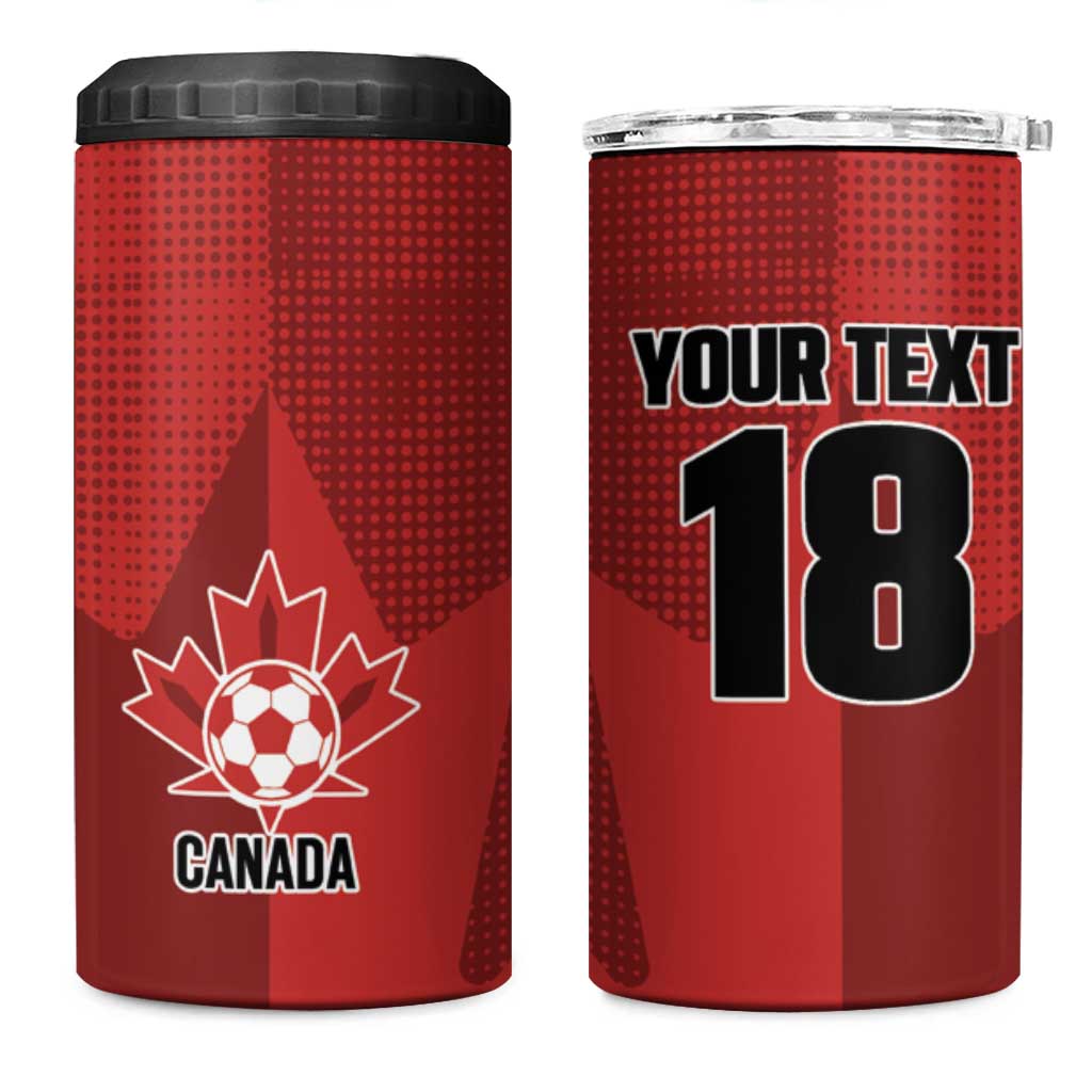 Canada Soccer Maple Leaf Custom 4 in 1 Can Cooler Tumbler Sporty Style - Wonder Print Shop