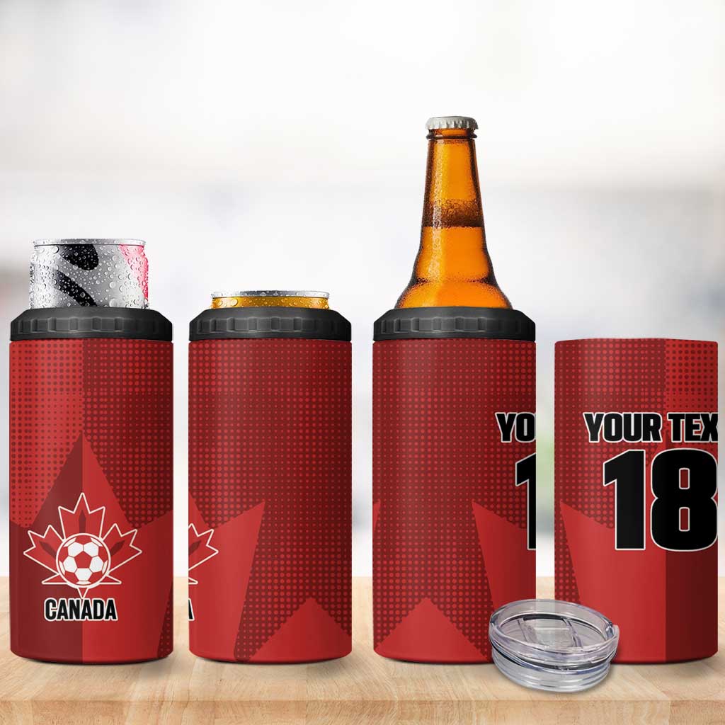 Canada Soccer Maple Leaf Custom 4 in 1 Can Cooler Tumbler Sporty Style - Wonder Print Shop