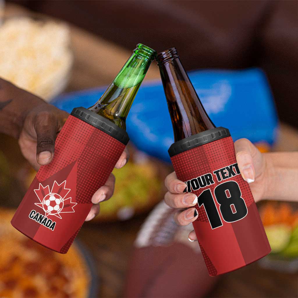 Canada Soccer Maple Leaf Custom 4 in 1 Can Cooler Tumbler Sporty Style - Wonder Print Shop