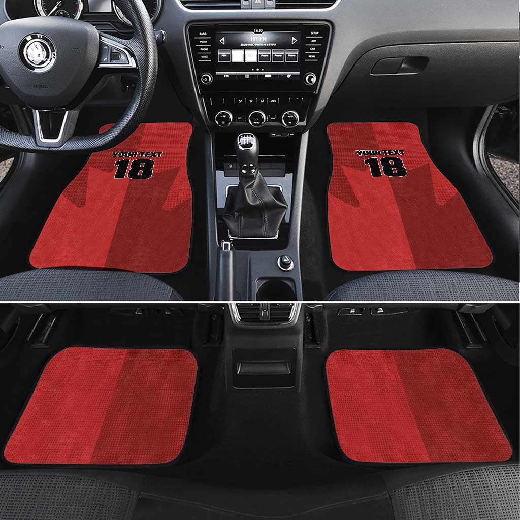 Canada Soccer Maple Leaf Custom Car Mats Sporty Style - Wonder Print Shop