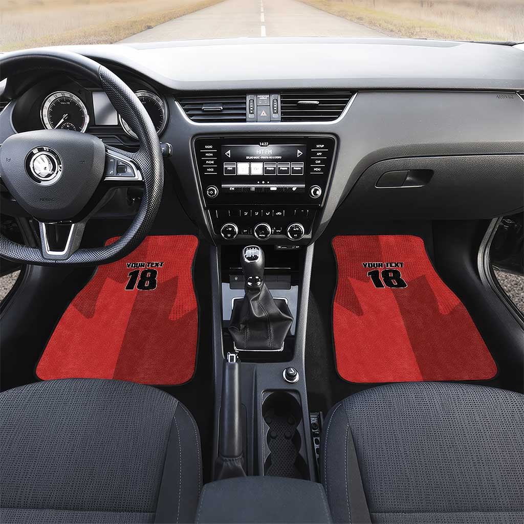 Canada Soccer Maple Leaf Custom Car Mats Sporty Style - Wonder Print Shop