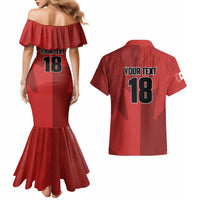 Canada Soccer Maple Leaf Custom Couples Matching Mermaid Dress and Hawaiian Shirt Sporty Style - Wonder Print Shop