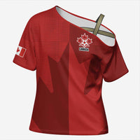 Canada Soccer Maple Leaf Custom Cross Shoulder Shirt Sporty Style - Wonder Print Shop