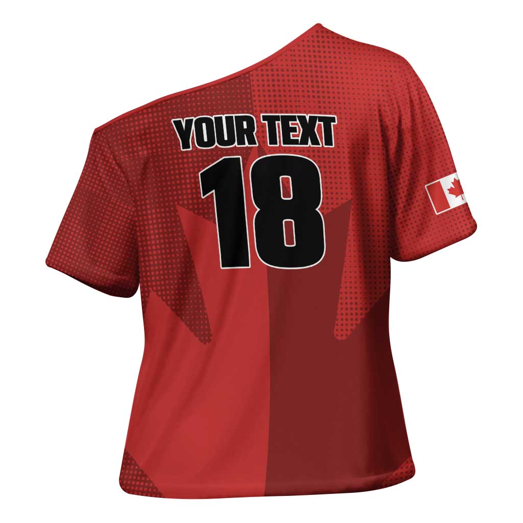 Canada Soccer Maple Leaf Custom Cross Shoulder Shirt Sporty Style - Wonder Print Shop
