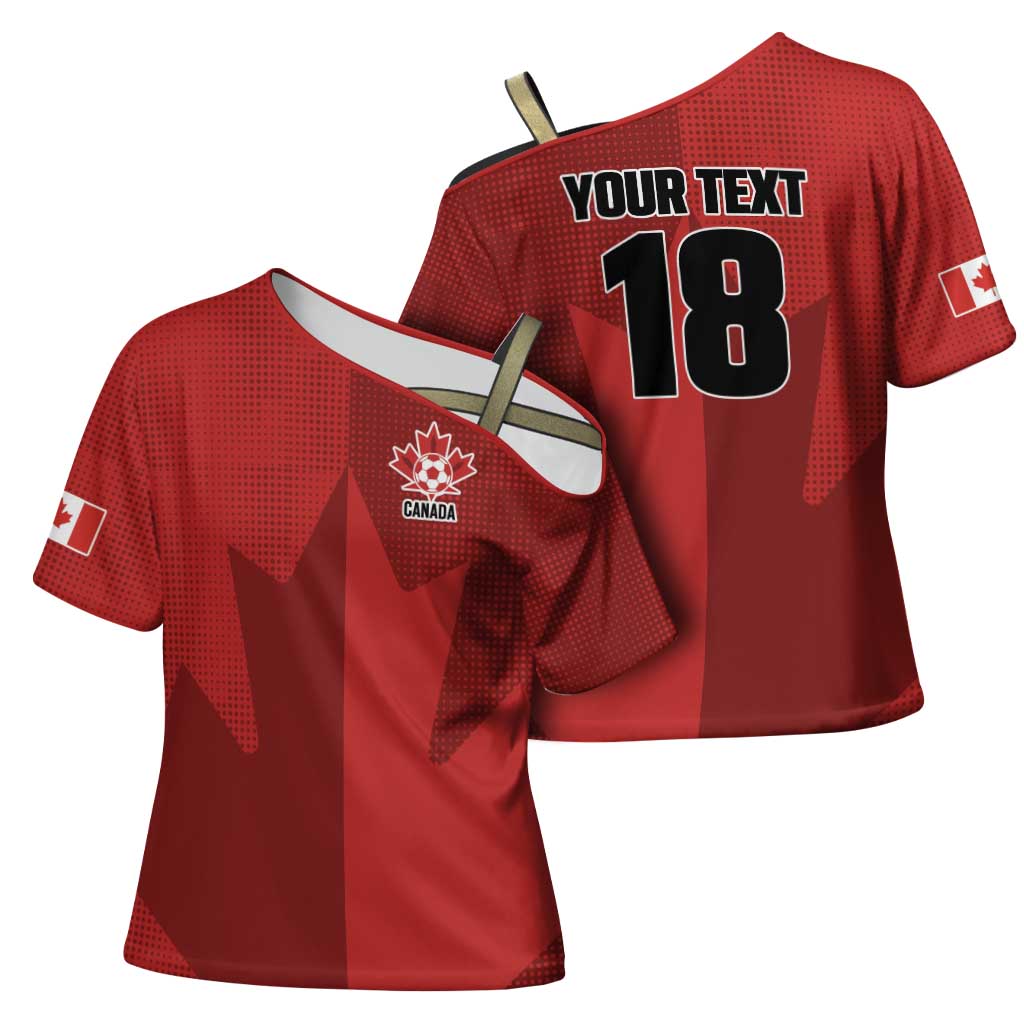 Canada Soccer Maple Leaf Custom Cross Shoulder Shirt Sporty Style - Wonder Print Shop