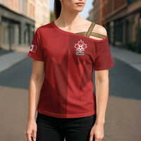 Canada Soccer Maple Leaf Custom Cross Shoulder Shirt Sporty Style - Wonder Print Shop