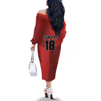 Canada Soccer Maple Leaf Custom Family Matching Off The Shoulder Long Sleeve Dress and Hawaiian Shirt Sporty Style - Wonder Print Shop