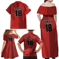 Canada Soccer Maple Leaf Custom Family Matching Off Shoulder Maxi Dress and Hawaiian Shirt Sporty Style - Wonder Print Shop
