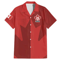 Canada Soccer Maple Leaf Custom Family Matching Off Shoulder Maxi Dress and Hawaiian Shirt Sporty Style - Wonder Print Shop