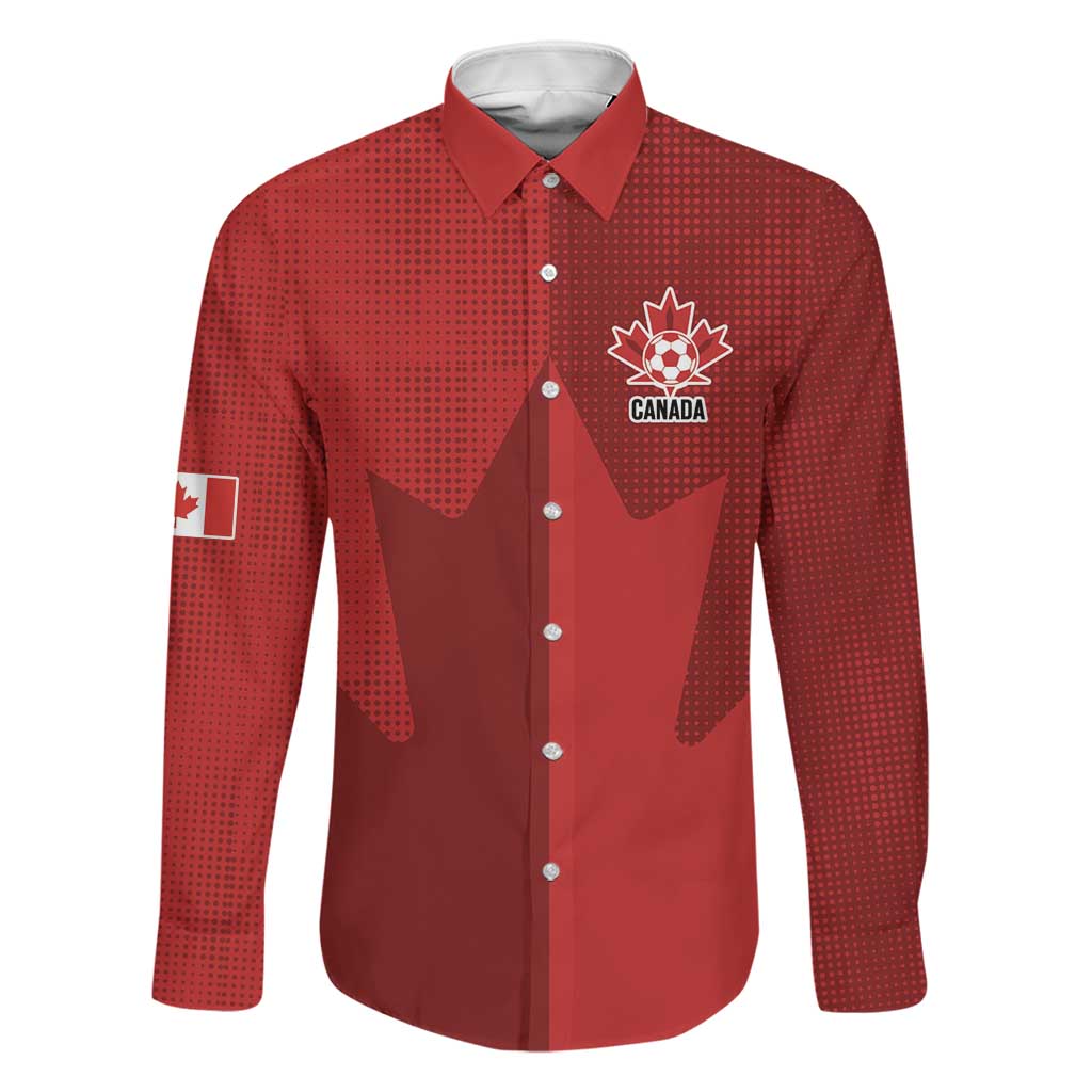 Canada Soccer Maple Leaf Custom Family Matching Off Shoulder Maxi Dress and Hawaiian Shirt Sporty Style - Wonder Print Shop