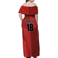Canada Soccer Maple Leaf Custom Family Matching Off Shoulder Maxi Dress and Hawaiian Shirt Sporty Style - Wonder Print Shop