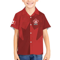 Canada Soccer Maple Leaf Custom Family Matching Off Shoulder Maxi Dress and Hawaiian Shirt Sporty Style - Wonder Print Shop