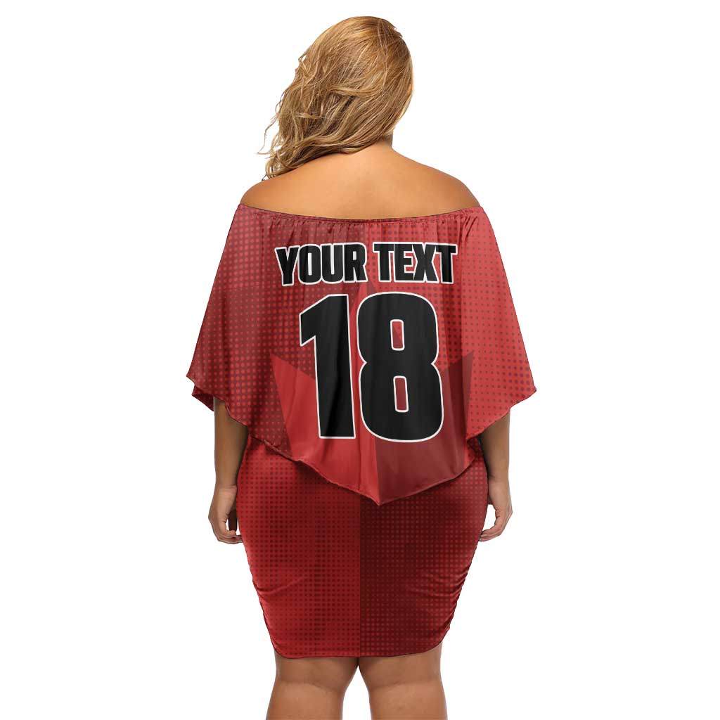 Canada Soccer Maple Leaf Custom Family Matching Off Shoulder Short Dress and Hawaiian Shirt Sporty Style - Wonder Print Shop