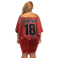 Canada Soccer Maple Leaf Custom Family Matching Off Shoulder Short Dress and Hawaiian Shirt Sporty Style - Wonder Print Shop