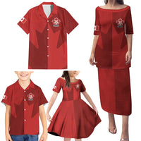Canada Soccer Maple Leaf Custom Family Matching Puletasi and Hawaiian Shirt Sporty Style - Wonder Print Shop