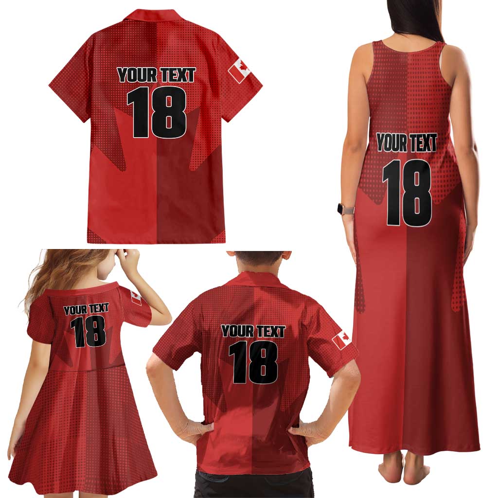 Canada Soccer Maple Leaf Custom Family Matching Tank Maxi Dress and Hawaiian Shirt Sporty Style - Wonder Print Shop